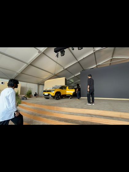 Rehearsing the vehicle movement on stage for the TATA Sierra Brand Immersion event. Our stage management team meticulously plans every detail to ensure a smooth and safe presentation.