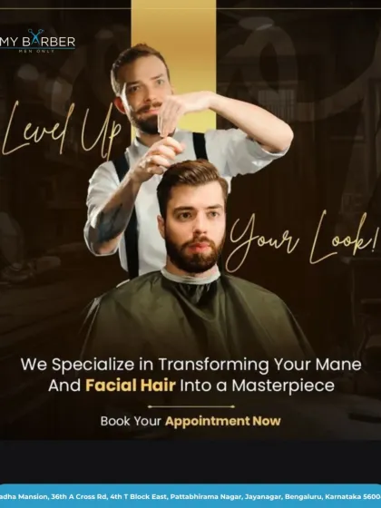 Level up your look with our specialized services. We transform your hair and facial hair into a masterpiece, ensuring you leave looking sharp and feeling confident.