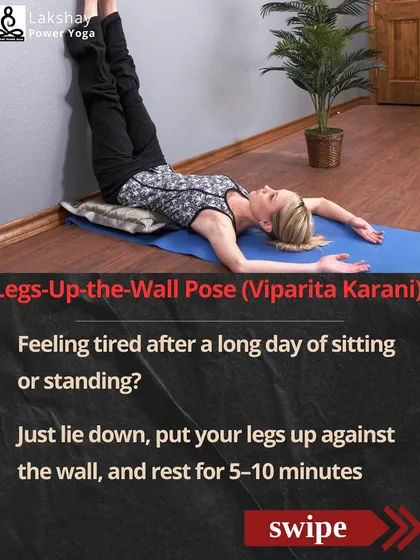 Feeling tired after a long day? The Legs-Up-the-Wall Pose (Viparita Karani) is a simple yet incredibly effective restorative pose to reduce fatigue and calm your nervous system.