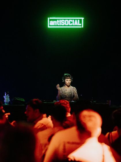 The view from the decks at Antisocial during Far Out Left. Seeing the room filled with dancers who are there for the music is the best feeling.