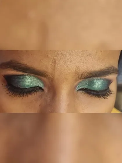 A final look at the completed half smokey eye, a versatile technique for any party or event.