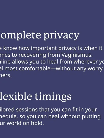 Our online format ensures complete privacy and flexible timings. You can heal from wherever you feel most comfortable, with sessions tailored to your schedule, so you don't have to put your life on hold.
