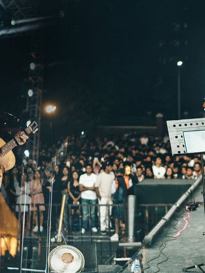 A wide shot of the stage and the incredible crowd at IMS Unison University. I'm so grateful for these moments.