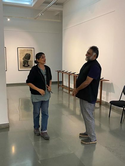 Suresh Jayaram visiting the 'Quieter than Silence' exhibition.
