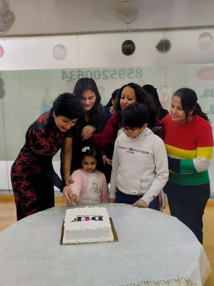 Cake cutting with the kids and families. Our DtF community is a family affair.