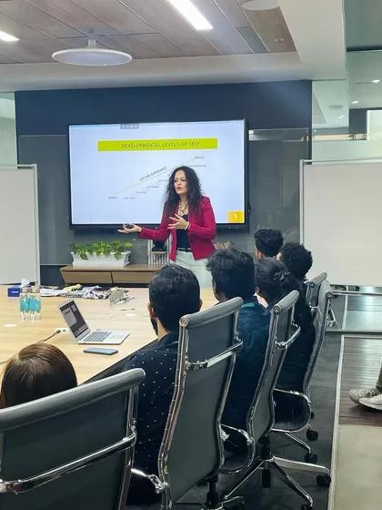 Another angle of me explaining the 'Developmental Levels of Self'. I use this model to help individuals identify where they are in their personal development and what steps they can take to move forward.