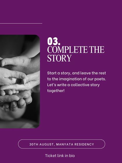 'Complete the Story' was a collaborative writing activity. One person started a story, and others added to it, weaving a collective tale together as a community.