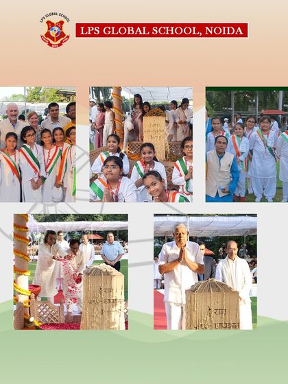 A collage showcasing moments from the Gandhi Jayanti celebration, including our students interacting with dignitaries. These experiences provide invaluable exposure and instill a deep respect for our national leaders.