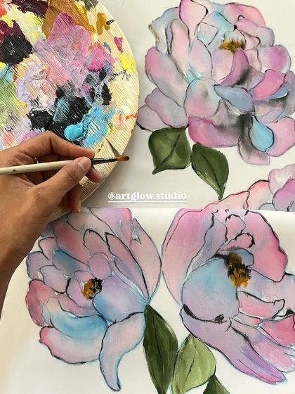 Experimenting with loose watercolors on fabric. These floral studies are a way for me to play with color, form, and a different medium, keeping my creative practice fresh and evolving.