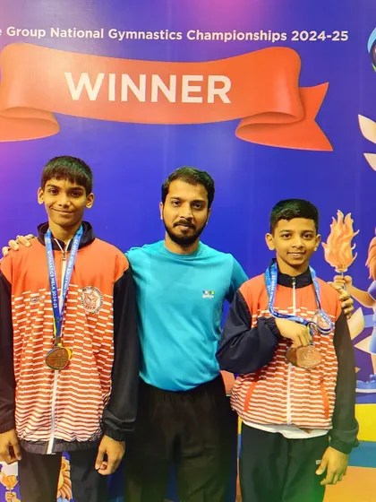 Our Sub-Junior athletes are already making their mark. Here are our medal winners from the National Championship, Jeet and Jay, with their coach Shailendra Lad. We build champions from a young age.