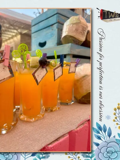 Personalized mocktails with custom tags, a small detail that makes guests feel special. Here we served a refreshing "Soniful Squeeze."