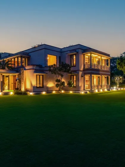 My automation services extend to your entire property. Here is a farmhouse project where I designed and installed a complete outdoor lighting and audio system, creating a stunning and functional landscape for evenings.