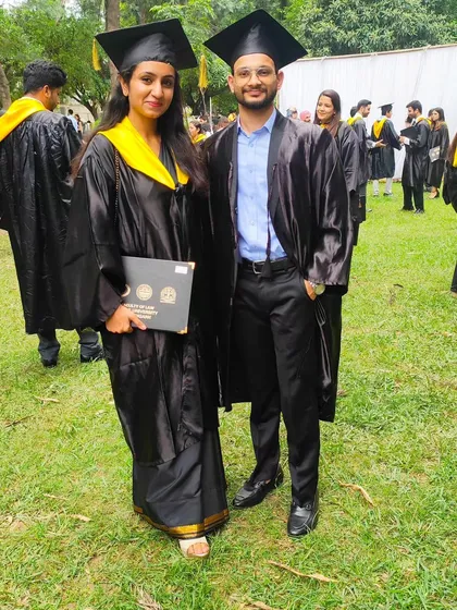With a colleague during our convocation. The bonds formed during our legal education are an important part of the professional network that supports our work.