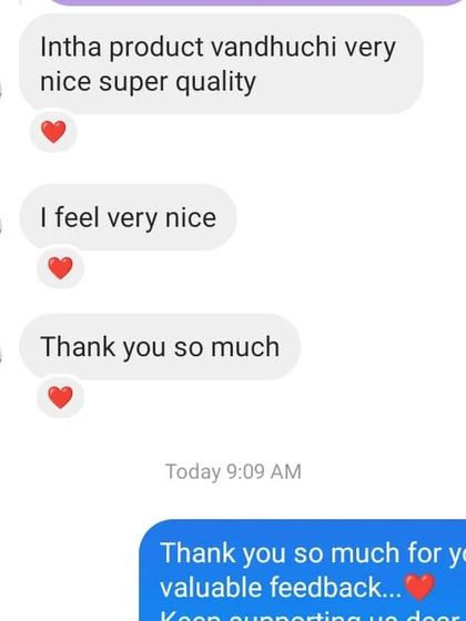 "I feel very nice." Simple words, but they mean so much. I am happy to know the product quality is appreciated and it makes my customers feel good.