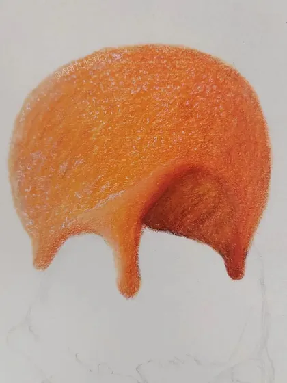A close-up of the first ice cream scoop WIP.