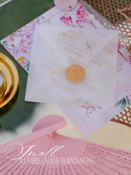 Small touches, grand impressions. A translucent wedding invitation with a custom wax seal is the perfect example of the elegant and sophisticated details we are known for.