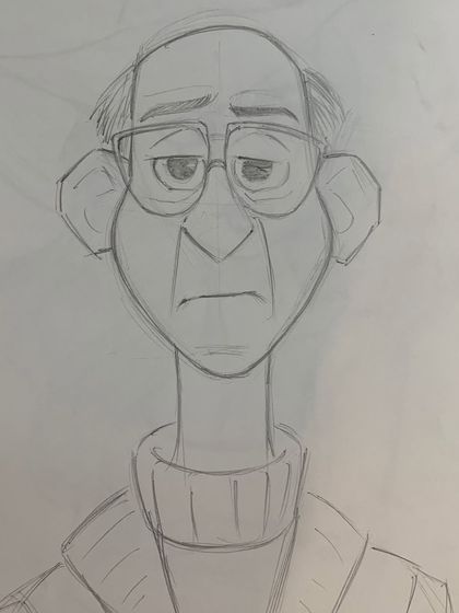 Another character sketch from our cartooning course, this one capturing a sense of melancholy and thought.