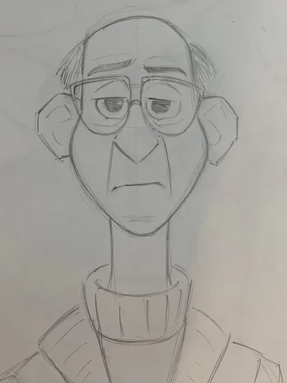 Another character sketch from our cartooning course, this one capturing a sense of melancholy and thought.