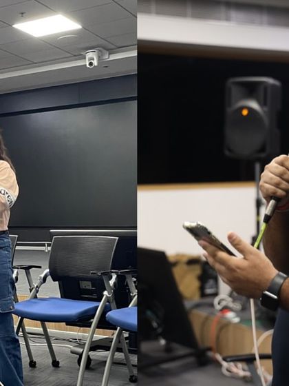 Audience members from the Adobe team join in during our music gathering. Our fellows learn how to engage an audience and create an interactive, memorable performance.