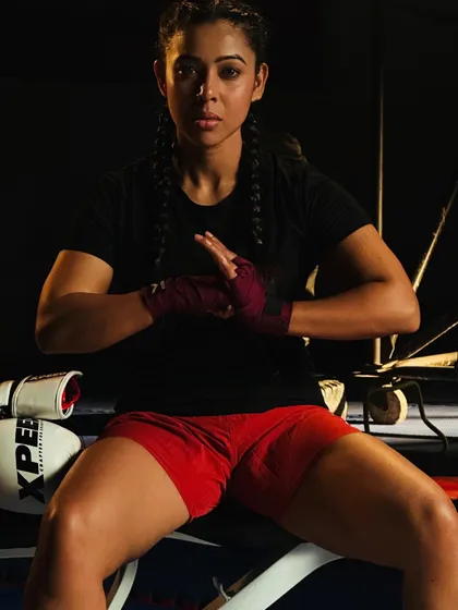 Ready for my close-up. This is from a TVC shoot, capturing the focused, warrior mindset before the action begins. It's the look I bring when I step in front of the camera as an action actor.