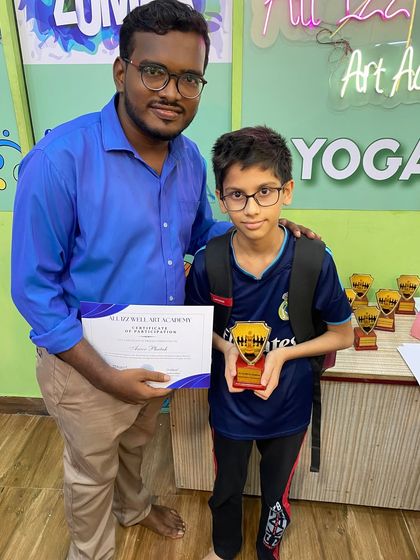 Second place winner Manit Bhansali receives his award. The final matches were incredibly exciting to watch.