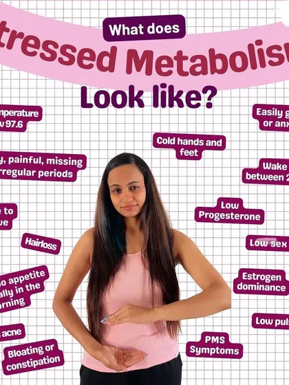 A stressed metabolism can cause symptoms like irregular periods, hair loss, and bloating, which often overlap with PCOS. My plans address stress as a key factor in your overall health.