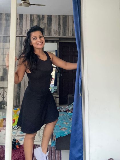 A reminder for the future. A simple photo capturing a moment of happiness and confidence at home.