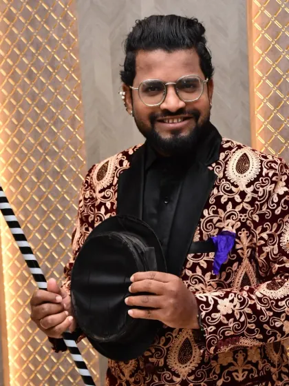 Dressed and ready to entertain. The top hat and cane are classic, but the magic is modern, fresh, and full of energy. I am here to bring a professional and polished performance to your special occasion.