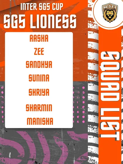 Announcing the SGS Lioness squad for the Inter SG5 Cup, giving our women's teams a professional introduction.