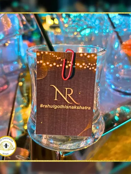 A personalized tag with the couple's wedding hashtag, clipped onto the glass. We believe every element of the drink should celebrate the occasion.