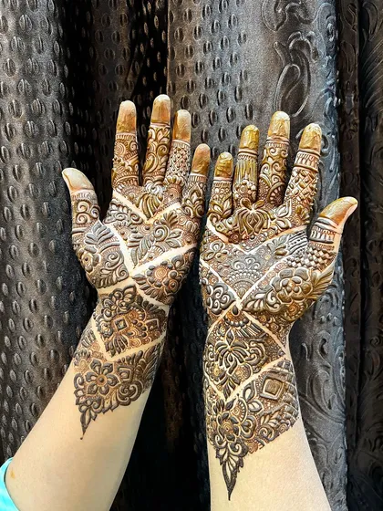 A unique geometric design with a mix of bold lines and intricate patterns.
