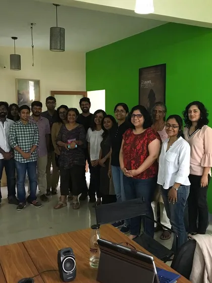 Literary agent Jayapriya Vasudevan with our writers. These sessions are a beacon, providing a clear path forward for writers wondering about the next steps after their manuscript is complete.