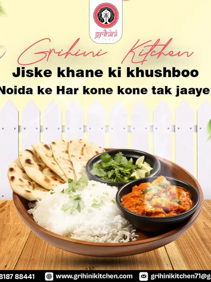 A satisfying plate of Chaap with rice and naan. This is the kind of wholesome meal you can enjoy at my kitchen, with flavours that reach every corner of Noida.