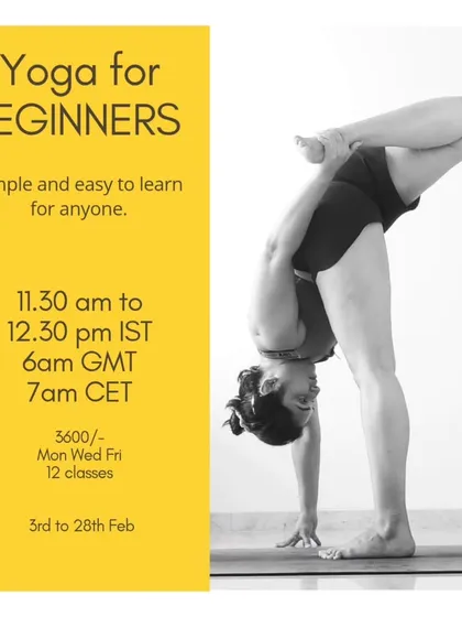 Announcing a new beginners batch for February, perfect for those who have never tried yoga or work from home.