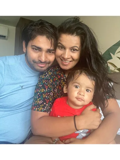 A candid family selfie. These are the unposed, real moments of love and connection.