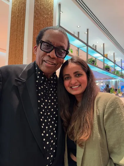 A photo with the legend Herbie Hancock at the International Jazz Day event. His vision for jazz as a tool for peace and unity is something I deeply connect with.
