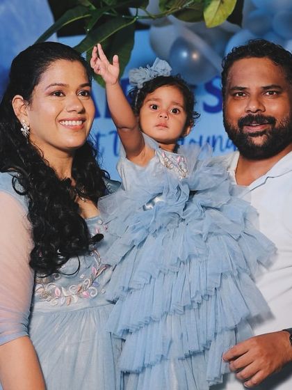 Another happy family portrait from the celestial-themed celebration.