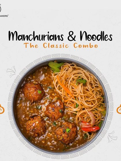 A comforting bowl of our Manchurian and Noodles combo, perfect for a hearty meal. The flavors of the gravy soak into the noodles for a delicious experience.