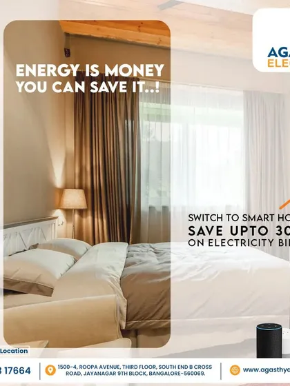 A smart home is an efficient home. By automating lights, fans, and appliances based on your schedule and needs, our systems can help you save significantly on your monthly electricity bills, as shown in this bedroom scenario.