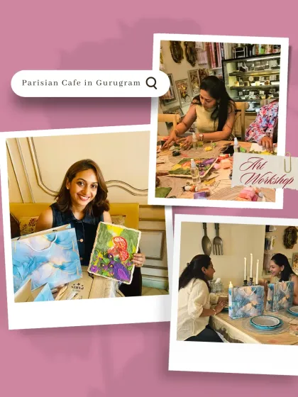 So much talent blooming in our little Parisian corner. This collage shows the incredible creations from one of our art workshops, with proud artists displaying their work.