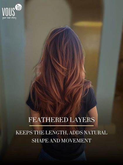 Feathered layers are ideal for anyone who wants to keep their length while adding natural shape and movement. This technique creates soft, airy texture throughout the hair for a light and bouncy feel.
