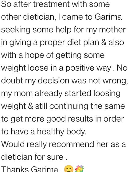 A duplicate of image 15 and 20, this client's positive experience with their mother's weight loss journey is a testament to how personalized diet plans can make a real difference.