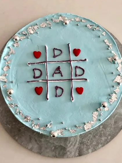 Celebrating dad with a sweet game of tic-tac-toe. This mango cream cake is a simple yet heartfelt way to show your love.