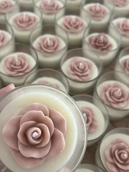 A rose that glows, gentle and true. This simple rose-topped votive candle is a beautiful and budget-friendly gift, perfect for when you want to give something special.