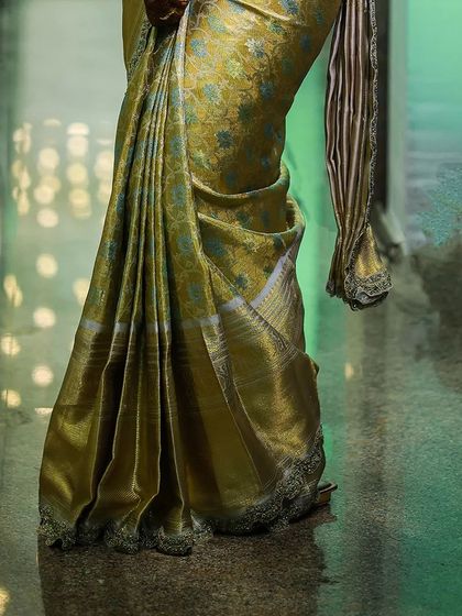 Additional views showcasing the variety and detail of my heirloom bridal sarees. Each image captures a different angle, moment, or detail, from full portraits to close ups of the fabric and embroidery, illustrating the complete story of each bride's custom creation.