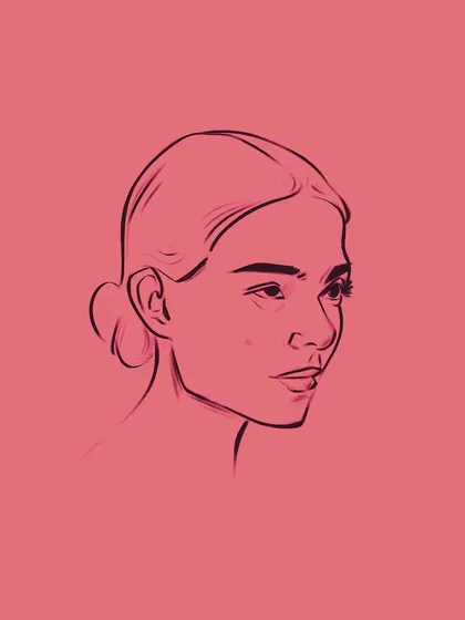 Another quick digital line sketch. Practicing different angles and expressions like this helps me refine my skills for more detailed portrait commissions.