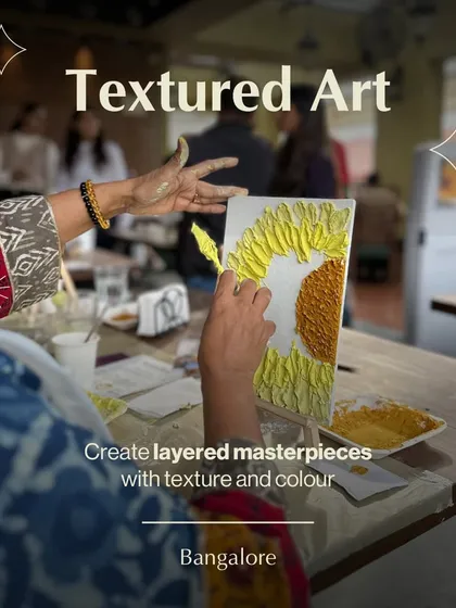 Go beyond the flat canvas and create art you can feel. In our textured art workshops, you will use palette knives and sculpting compounds to build layered, three-dimensional masterpieces. It's an instinctive and therapeutic process of adding depth and character to your creation.