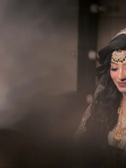 A dreamy, soft-focus portrait of a Muslim bride on her wedding day. I love using this technique to create an ethereal and timeless feel, focusing on her gentle expression and elegant attire.
