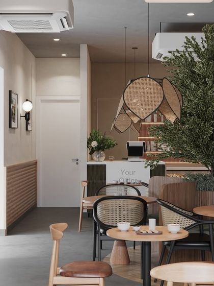 Interiosplash - Restaurant & Cafe Interior Design Project Showcase: Modern Biophilic Cafe photo 5