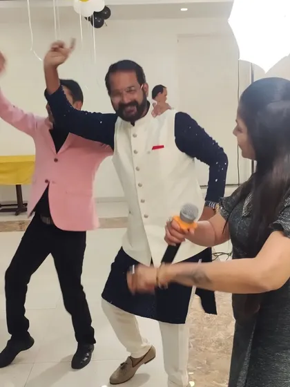 The birthday boy, Mr. Parmeshwaran, showing off his dance moves at his 50th birthday bash. I love getting everyone, especially the guest of honor, to the dance floor.